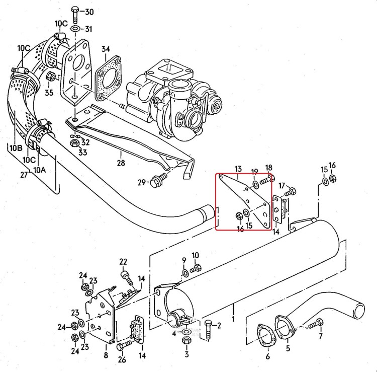 Mocowanie tłumika prawe Diesel 068251370 VW T3 / T2.jpg